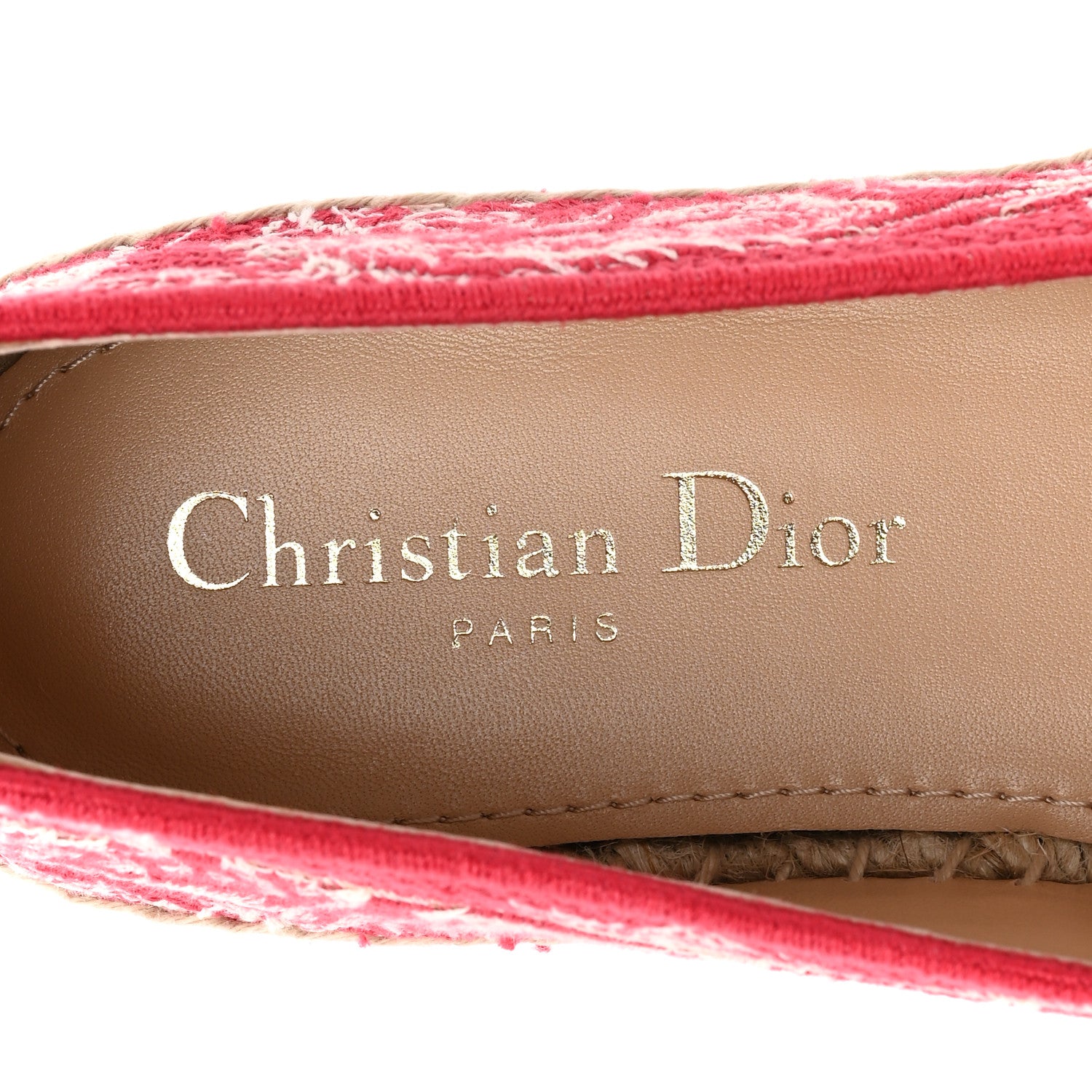 Christian Dior Embroidered Toile De Jouy Granville Espadrille 36 Raspberry 7 of 9