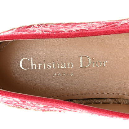 Christian Dior Embroidered Toile De Jouy Granville Espadrille 36 Raspberry 7 of 9