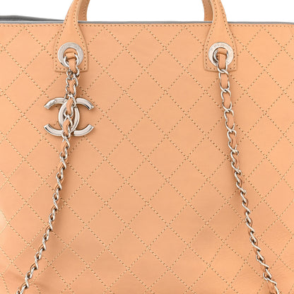 Chanel Calfskin Stitched Large Shopping Tote Beige 8 of 16