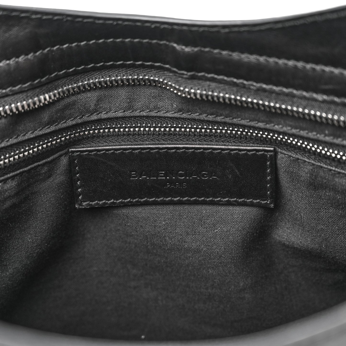 Smooth Calfskin Metallic Patent Giant 12 Silver Hardware City Black Gris