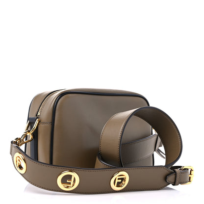 Fendi Vitello Century Velvet F is Fendi FF Multicolor Bi-Color Camera Case Fango Black Multicolor 3 of 12