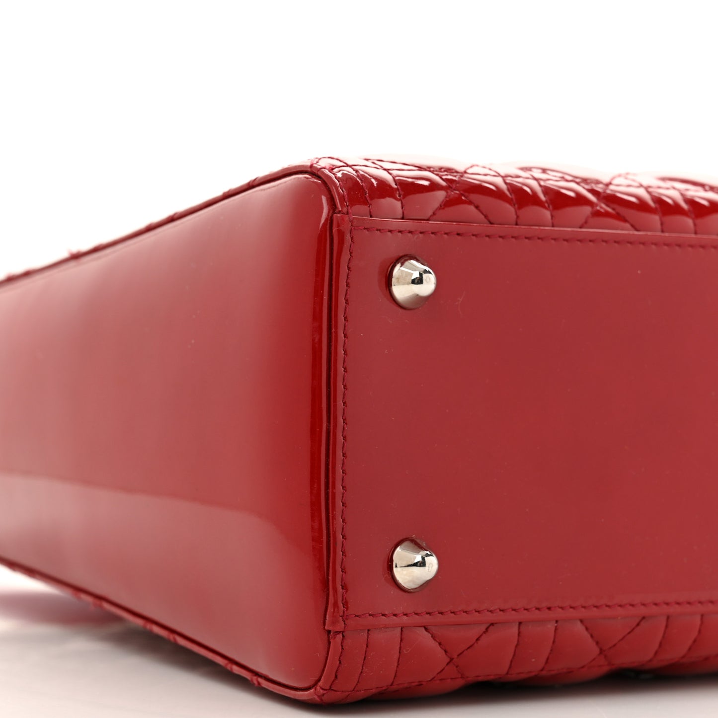 Patent Cannage Large Lady Dior Red