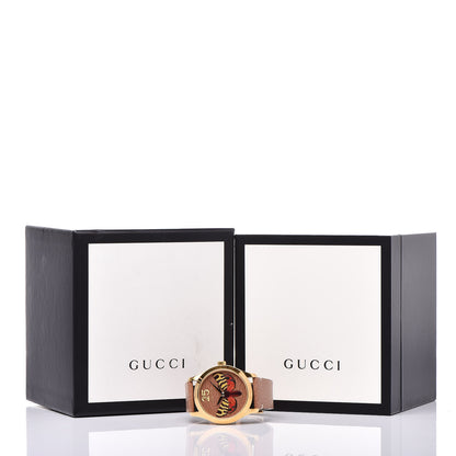 Gucci Stainless Steel Calfskin 38mm G-Timeless Moth Quartz Watch Brown 6 of 6