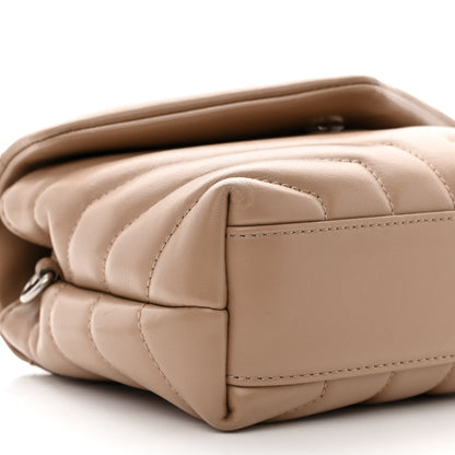 Saint Laurent Calfskin Y Quilted Monogram Toy Loulou Crossbody Bag Dark Beige 9 of 16