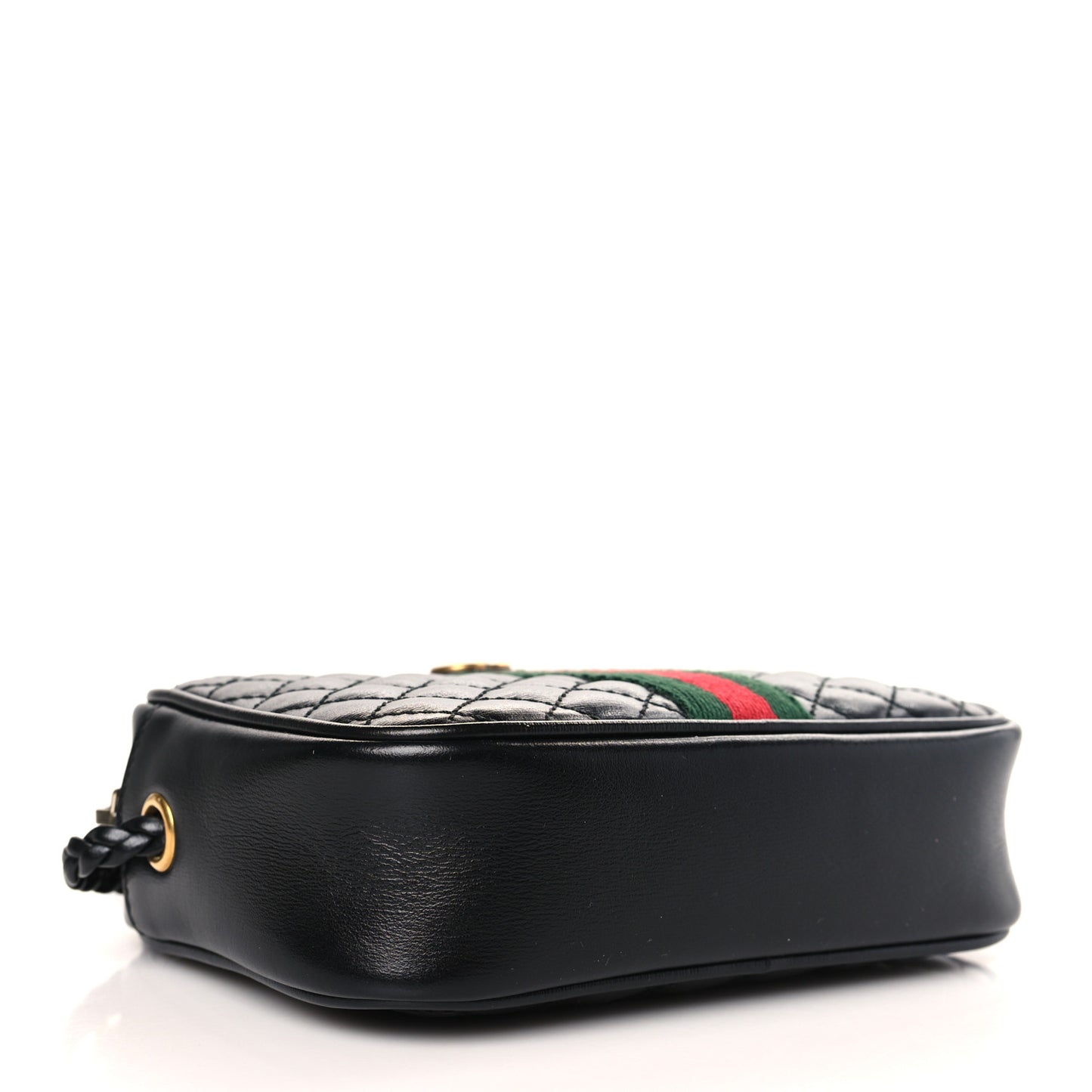 Calfskin Trapuntata Web Mini GG Shoulder Bag Black