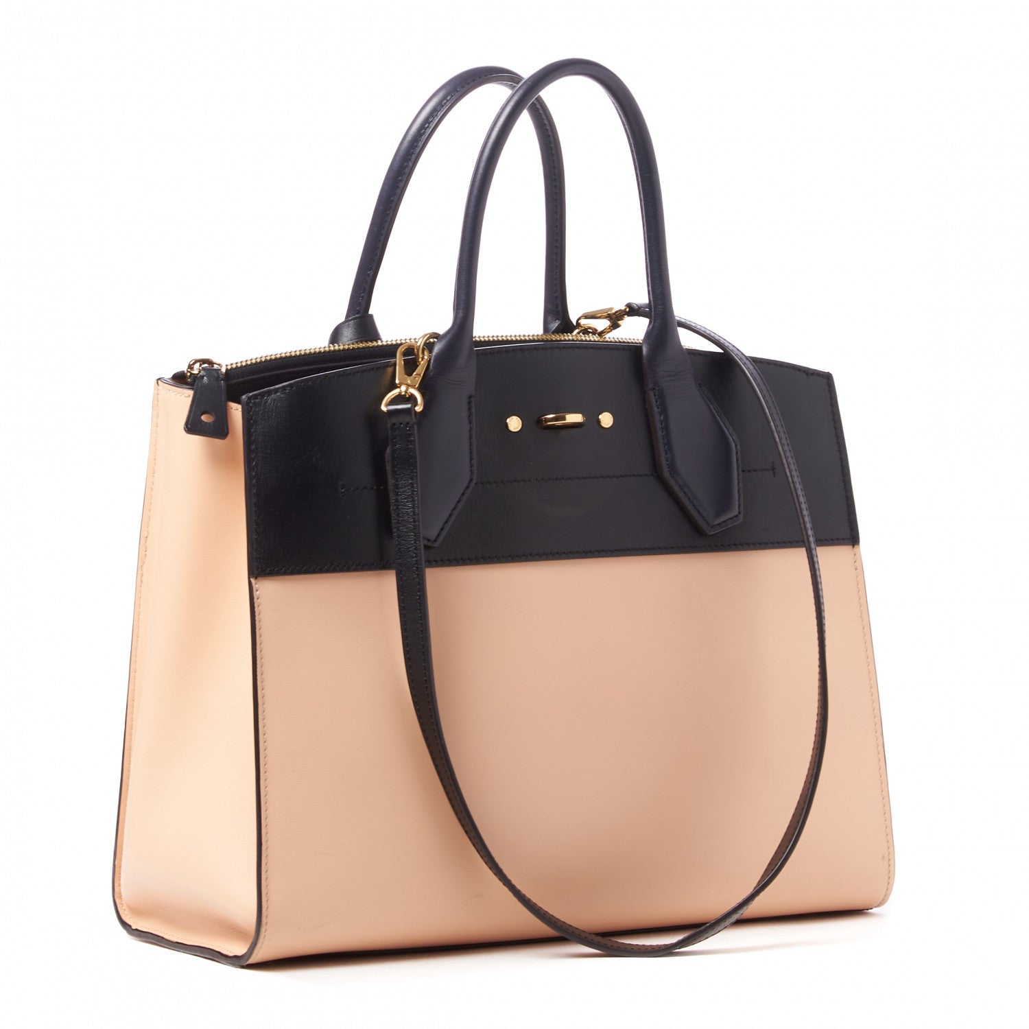 Louis Vuitton Calfskin City Steamer MM Vanilla Black 2 of 8