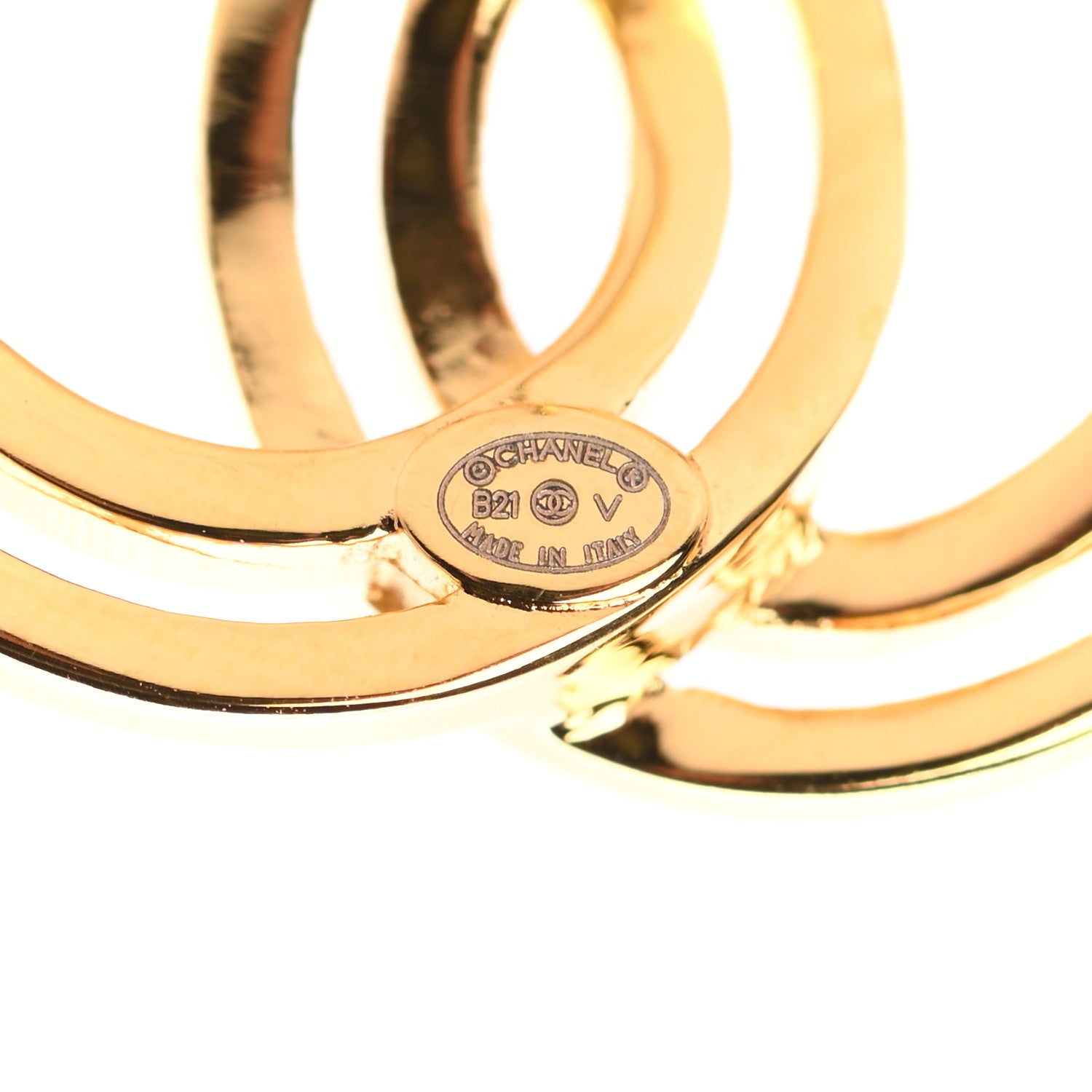 Chanel Metal Obazine CC Earrings Gold 4 of 5