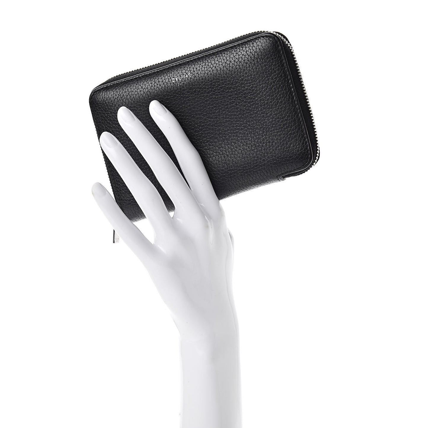 Drummed Calfskin Zip Around Multifunction Wallet Black Citron