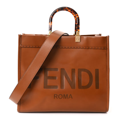 Fendi Vitello King Plexiglass Medium Fendi Sunshine Shopper Tote Cuoio 1 of 10