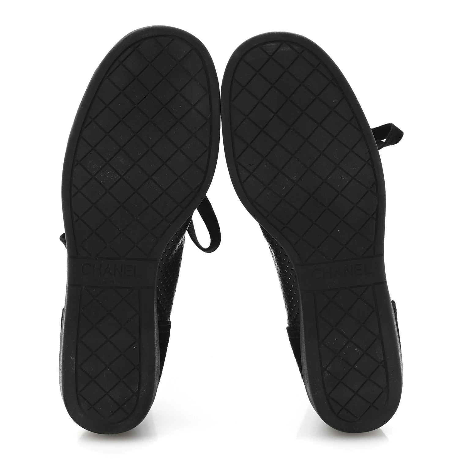 Chanel Perforated Lambskin High Top CC Sneaker Boots 36.5 Black 6 of 10