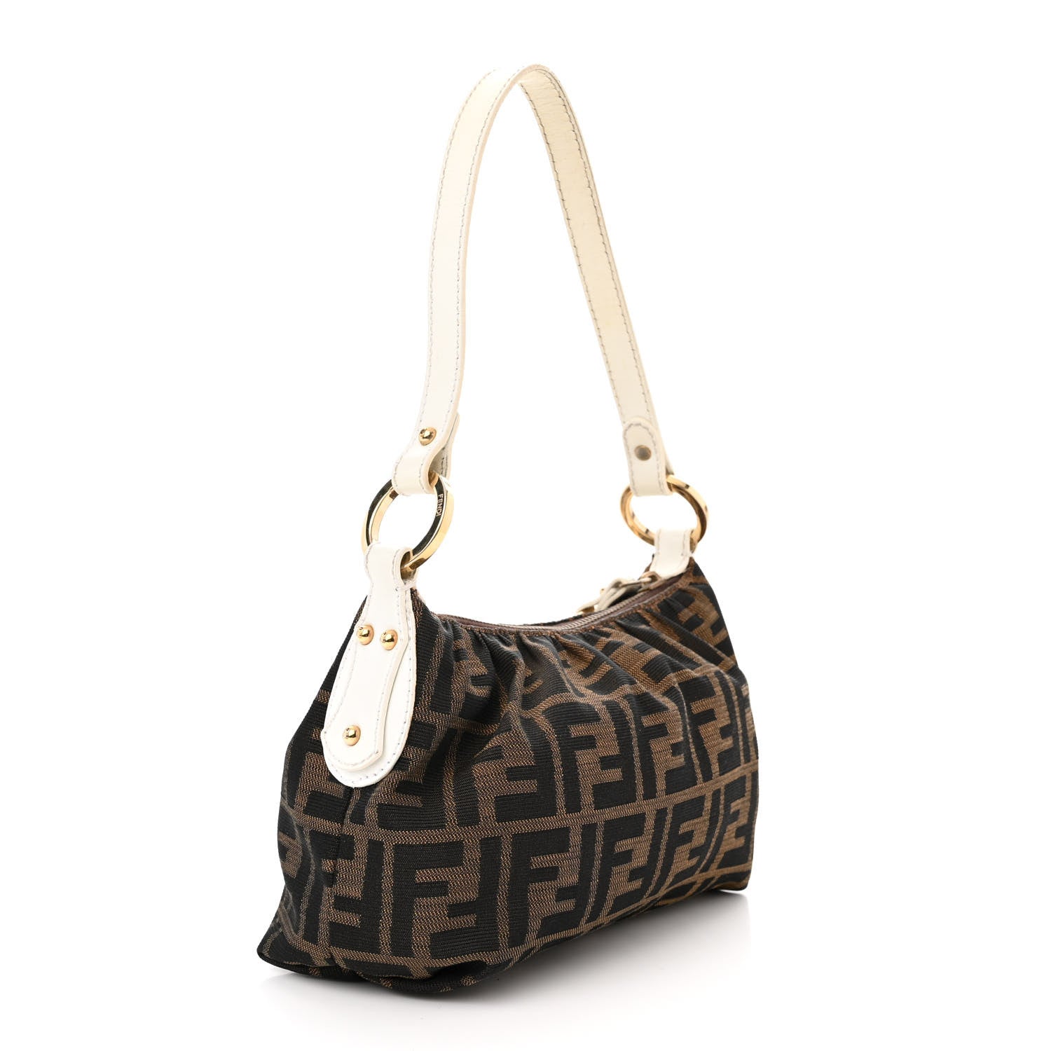 Fendi Zucca Cuoio Lucido Hobo Tobacco White 3 of 15