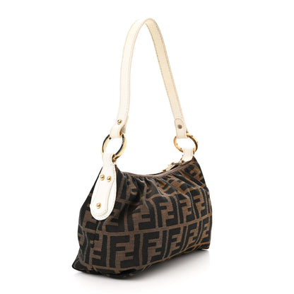 Fendi Zucca Cuoio Lucido Hobo Tobacco White 3 of 15
