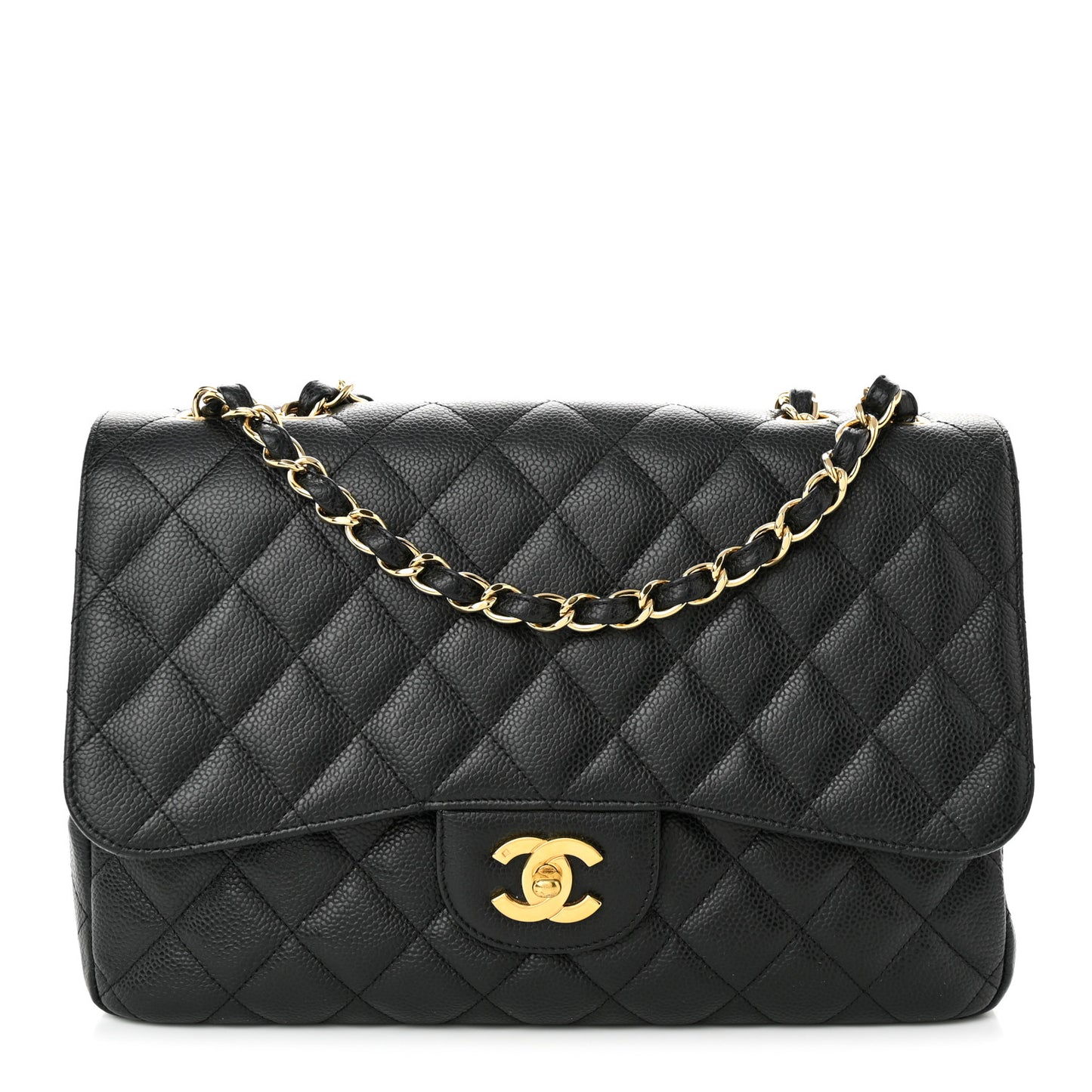 Caviar Quilted Jumbo Single Flap Black