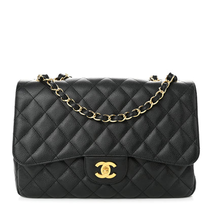 Chanel Caviar Quilted Jumbo Single Flap Black 1 of 12
