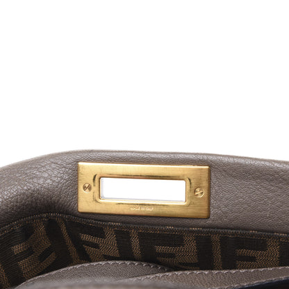 Fendi Goatskin Zucca Large Peekaboo Iconic Satchel Taupe Tobacco Moro 8 of 8