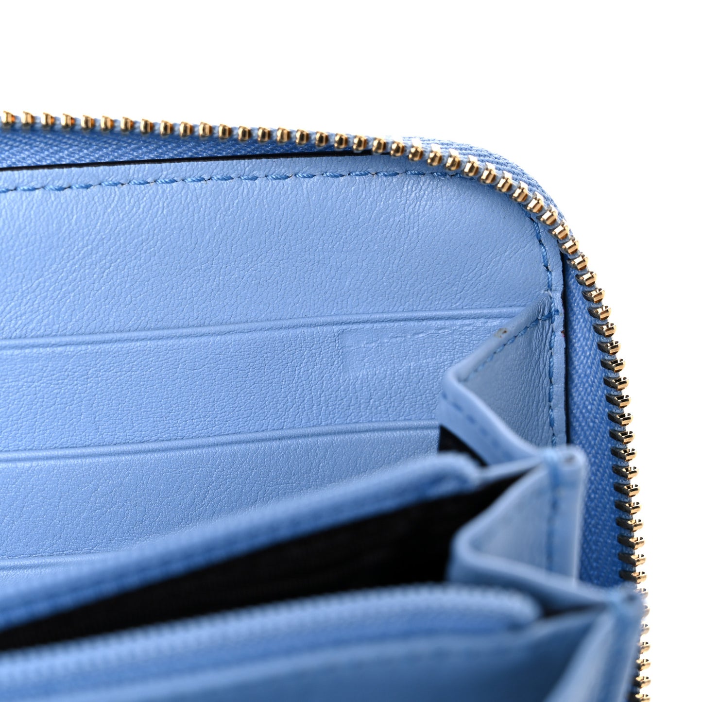 Microguccissima Zip Around Wallet Mineral Blue