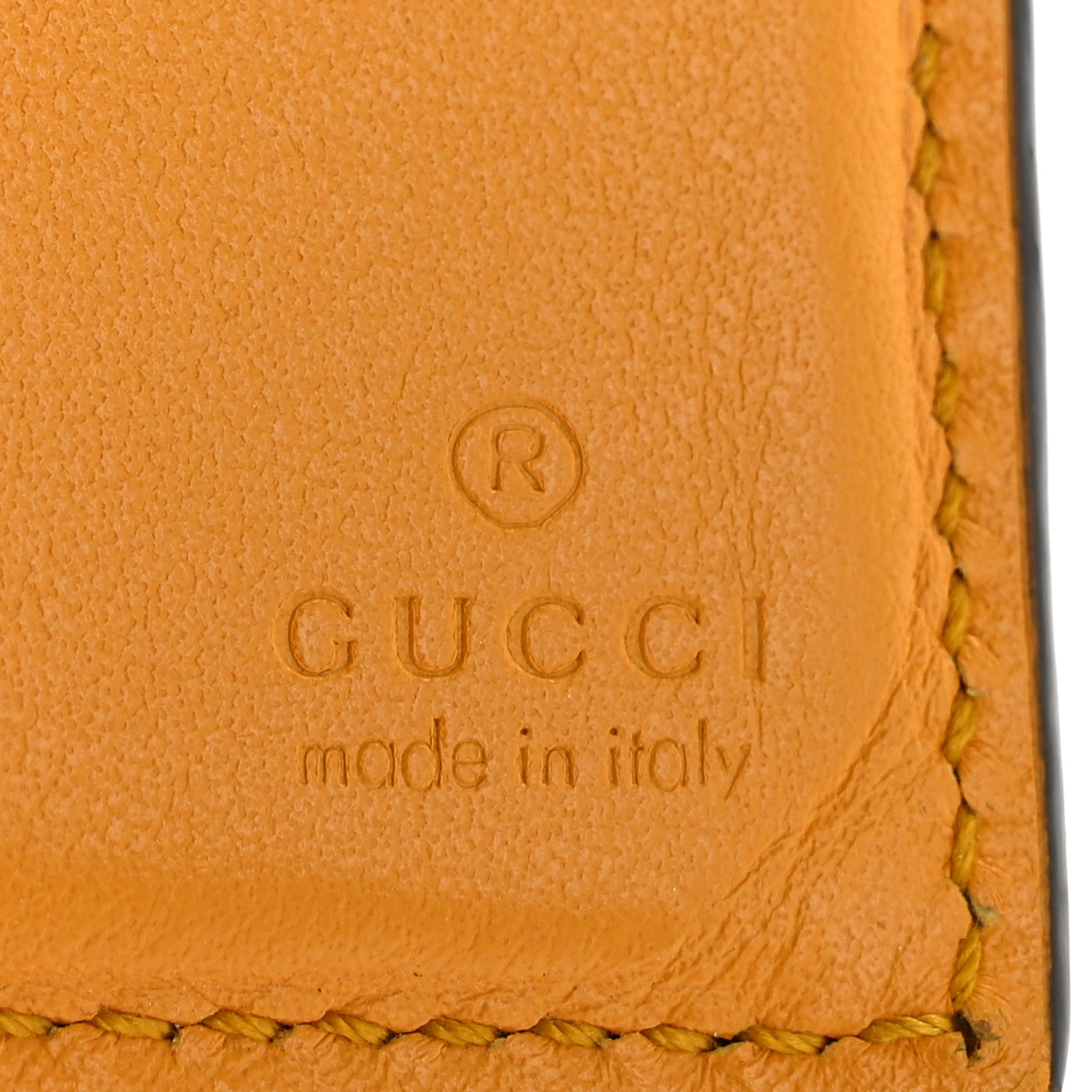Gucci Calfskin GG Tennis Embossed Bi-Fold Wallet Yellow Tangerine 6 of 12