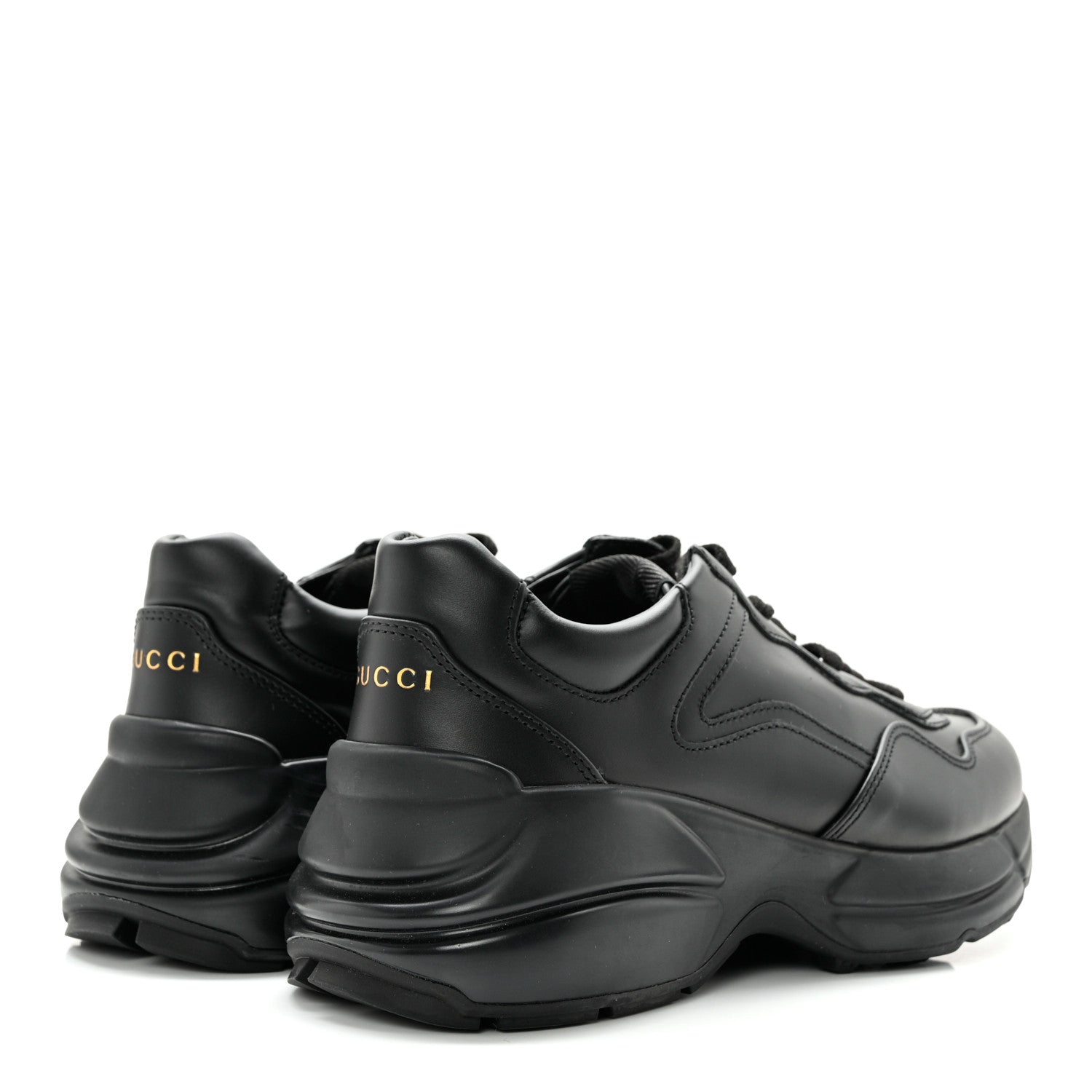 Gucci Calfskin Rhyton Sneakers 36.5 Black 4 of 14