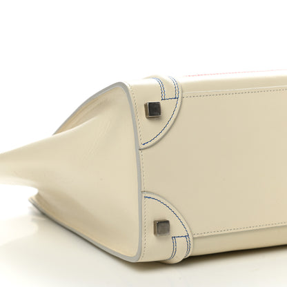 Celine Smooth Calfskin Multicolor Double Stitching Micro Luggage White 8 of 14