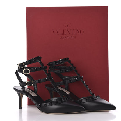 Valentino Garavani Nappa Monochrome Rockstud Ankle Strap 65mm Pumps 35 Black 9 of 9