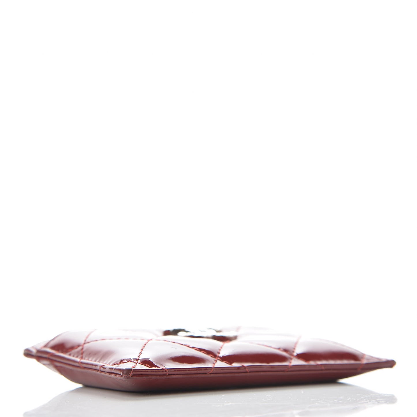 Patent Quilted Brilliant Card Holder Red
