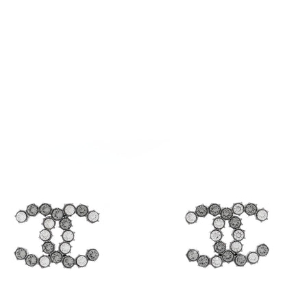 Chanel Ruthenium CHANEL Crystal Studded CC Earrings 1 of 4