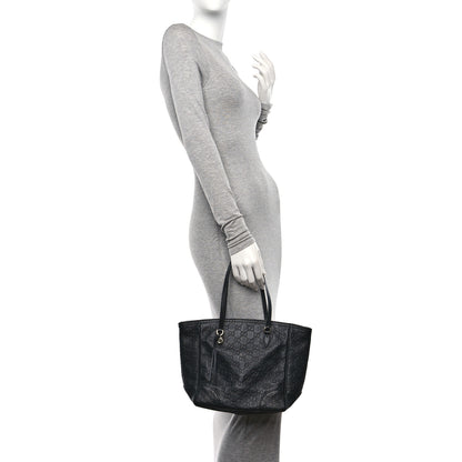 Gucci Guccissima Small Bree Zippered Tote Black 2 of 10