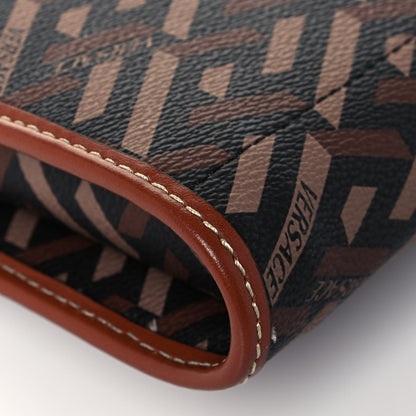 Versace Coated Canvas La Greca Signature Wallet On Chain Black Caramel 9 of 14