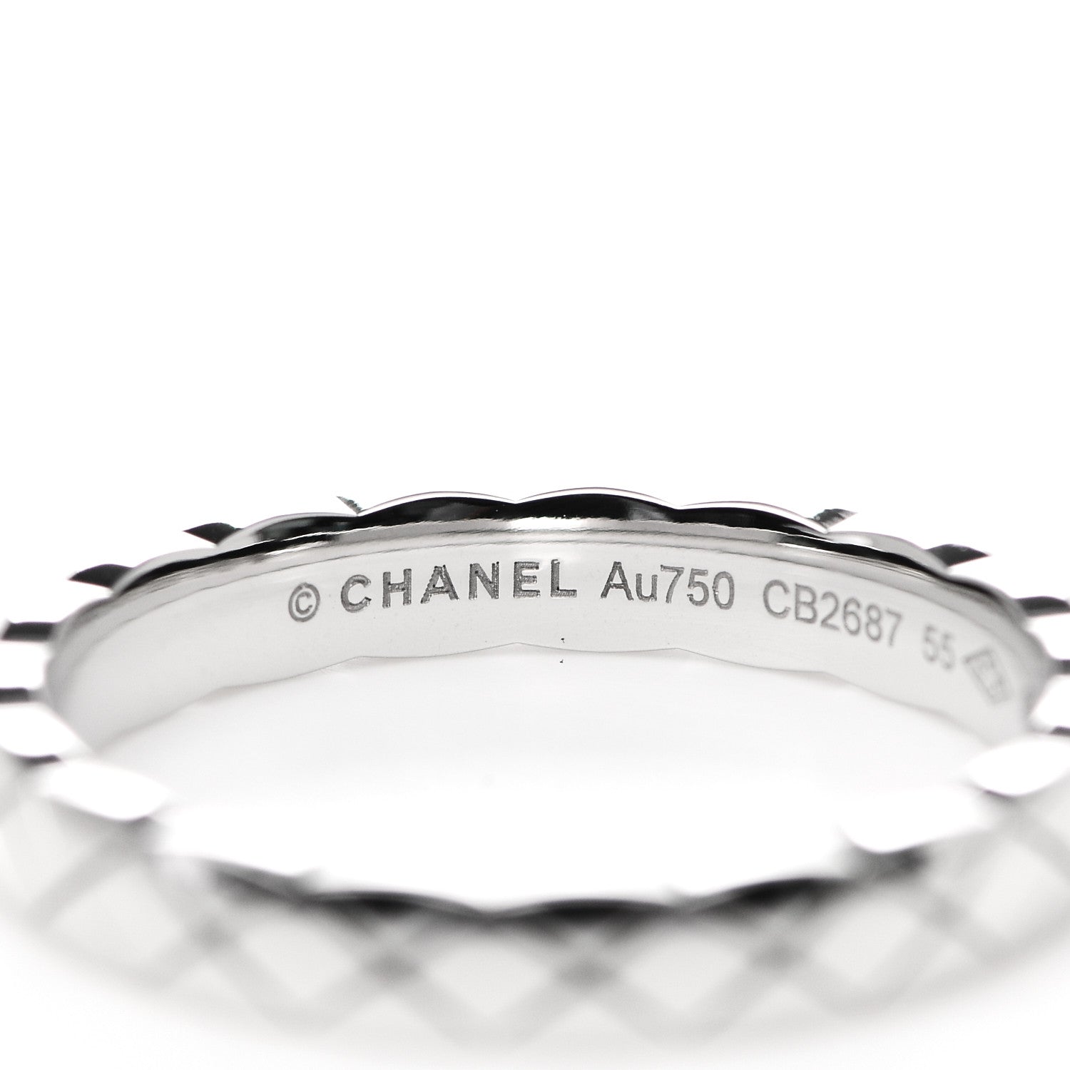 Chanel 18K White Gold Mini Coco Crush Ring 55 7.25 4 of 6