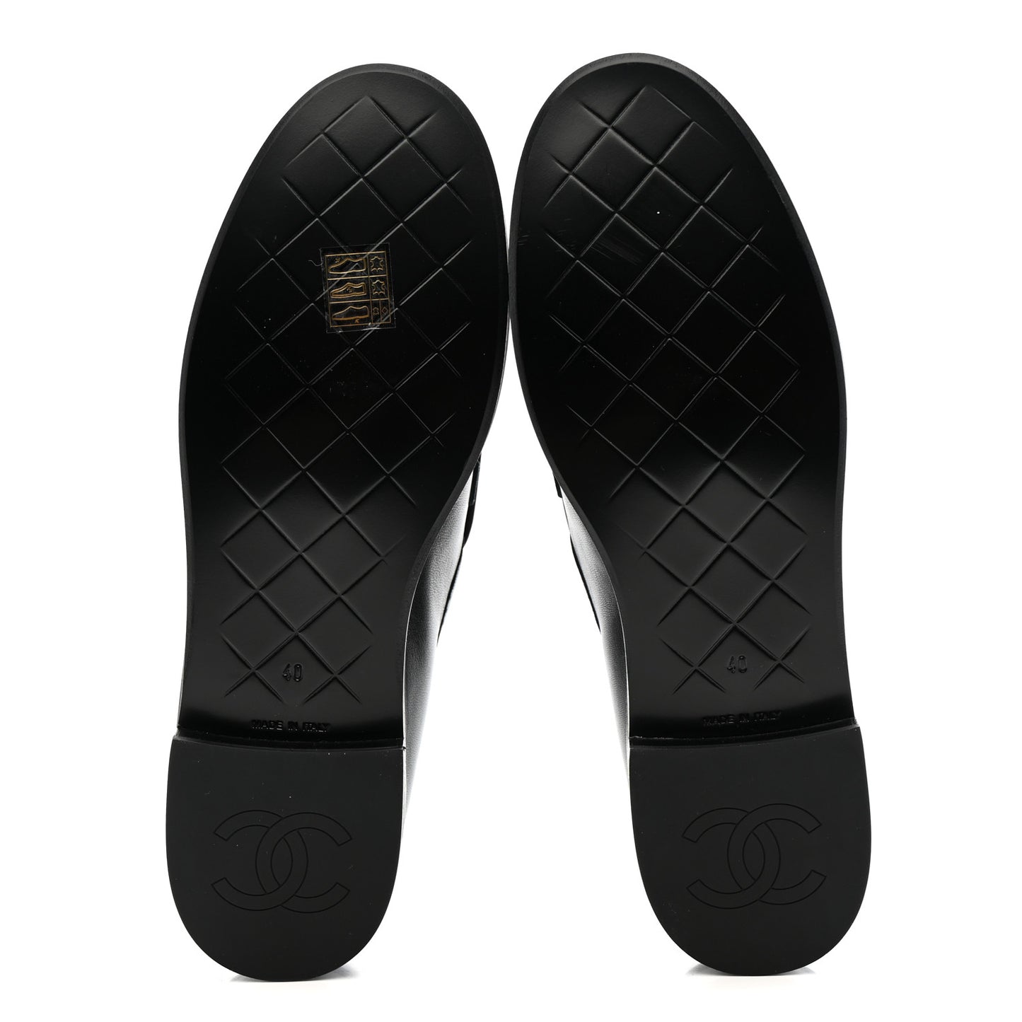 Lambskin Quilted CC Turnlock Loafers 40 Black