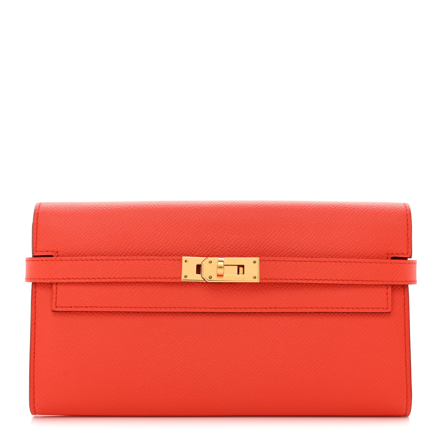 Hermes Epsom Kelly Longue Wallet Orange Poppy 1 of 8