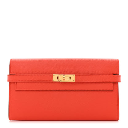 Hermes Epsom Kelly Longue Wallet Orange Poppy 1 of 8