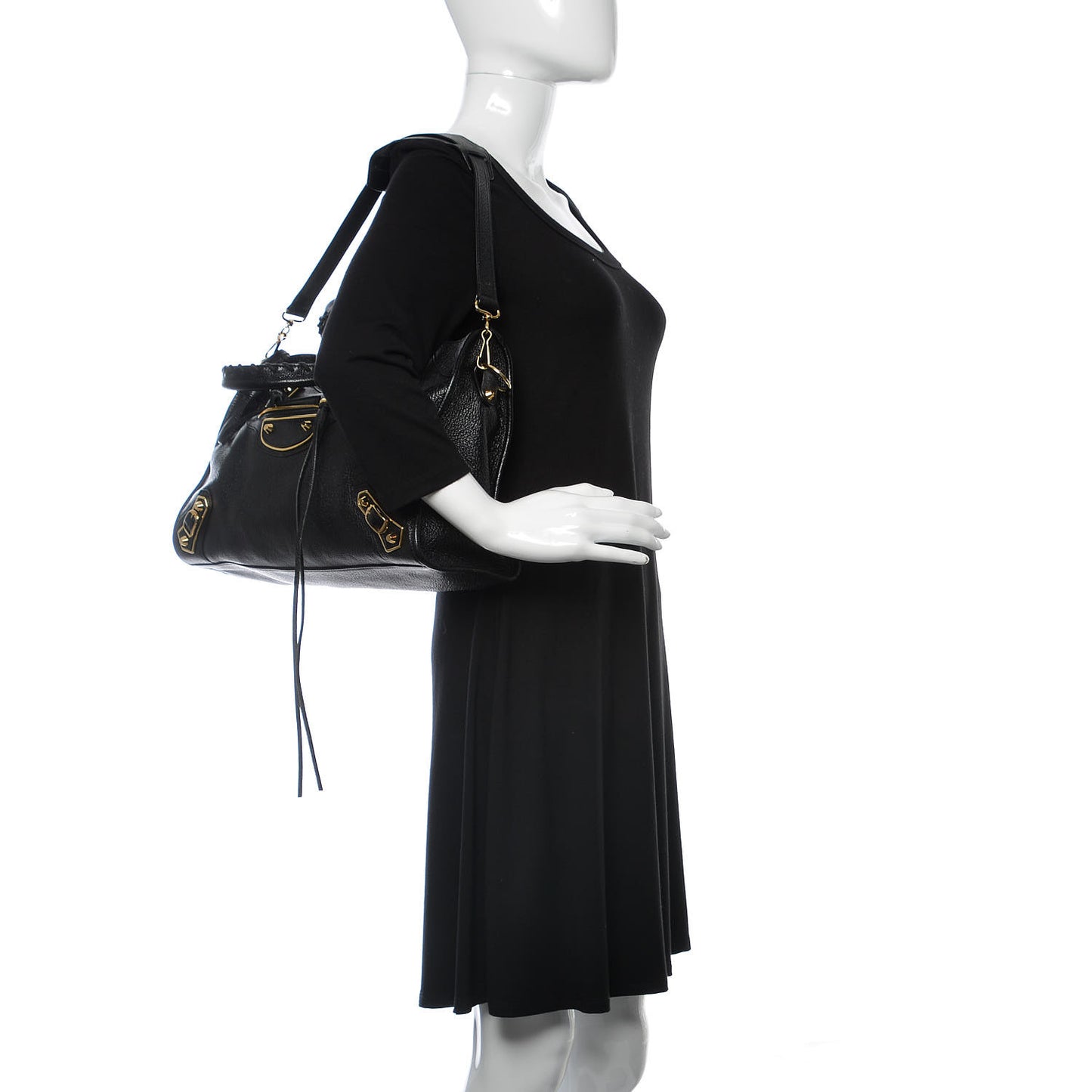 Chevre Gold Metallic Edge Hardware City Black