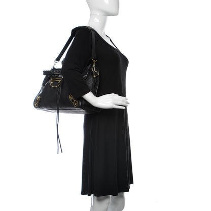 Balenciaga Chevre Gold Metallic Edge Hardware City Black 2 of 10