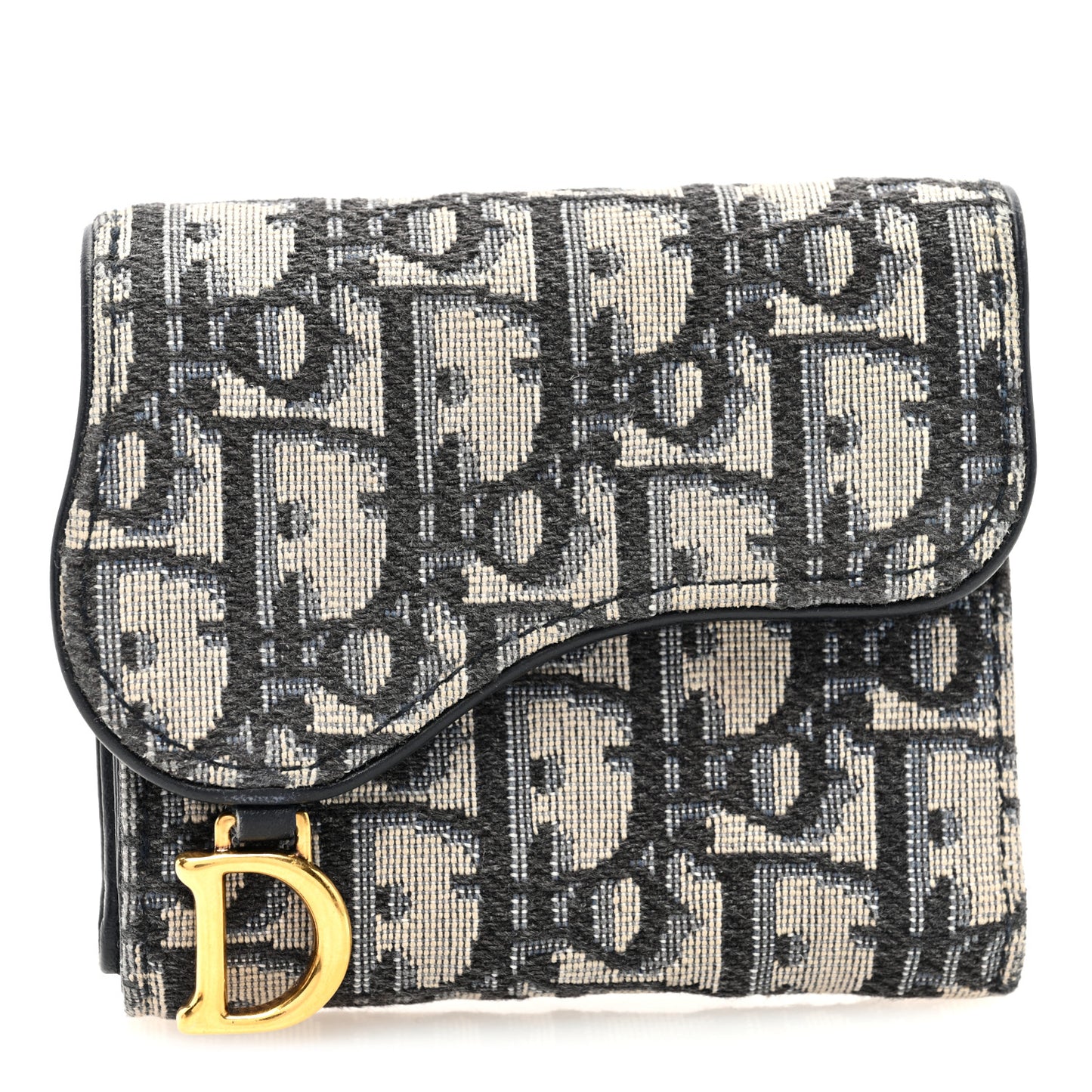 Oblique Saddle Lotus Wallet Blue