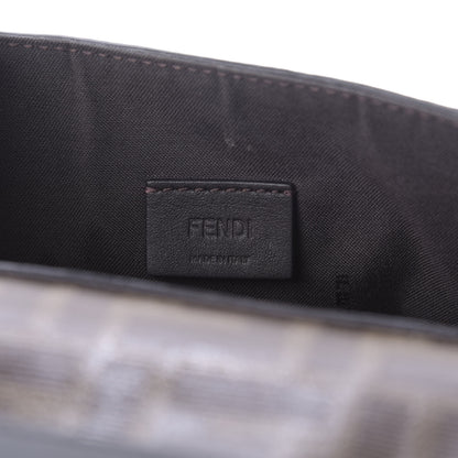 Fendi Glazed Fabric Vitello Century FF 1974 Mini Baguette Cage Mogano Panna Black 8 of 9