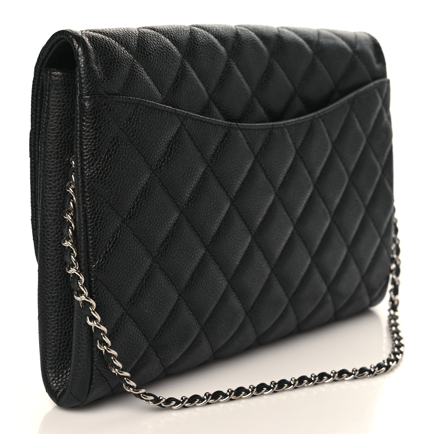 Chanel Caviar Quilted Clutch With Chain Flap Black 3 of 9