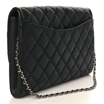 Chanel Caviar Quilted Clutch With Chain Flap Black 3 of 9