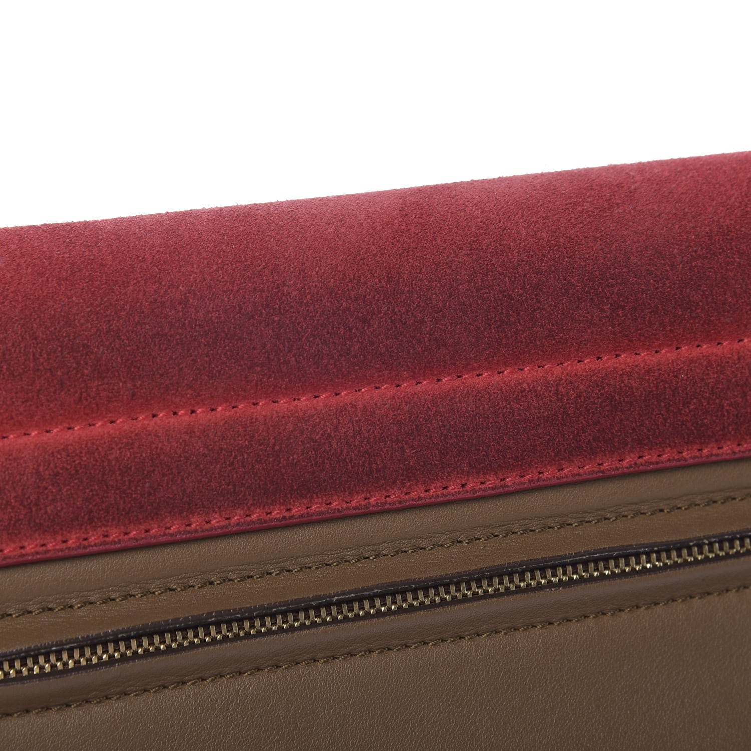 Celine Smooth Calfskin Suede Medium Tri-Color Trapeze Vermillion 9 of 28