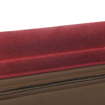 Celine Smooth Calfskin Suede Medium Tri-Color Trapeze Vermillion 9 of 28