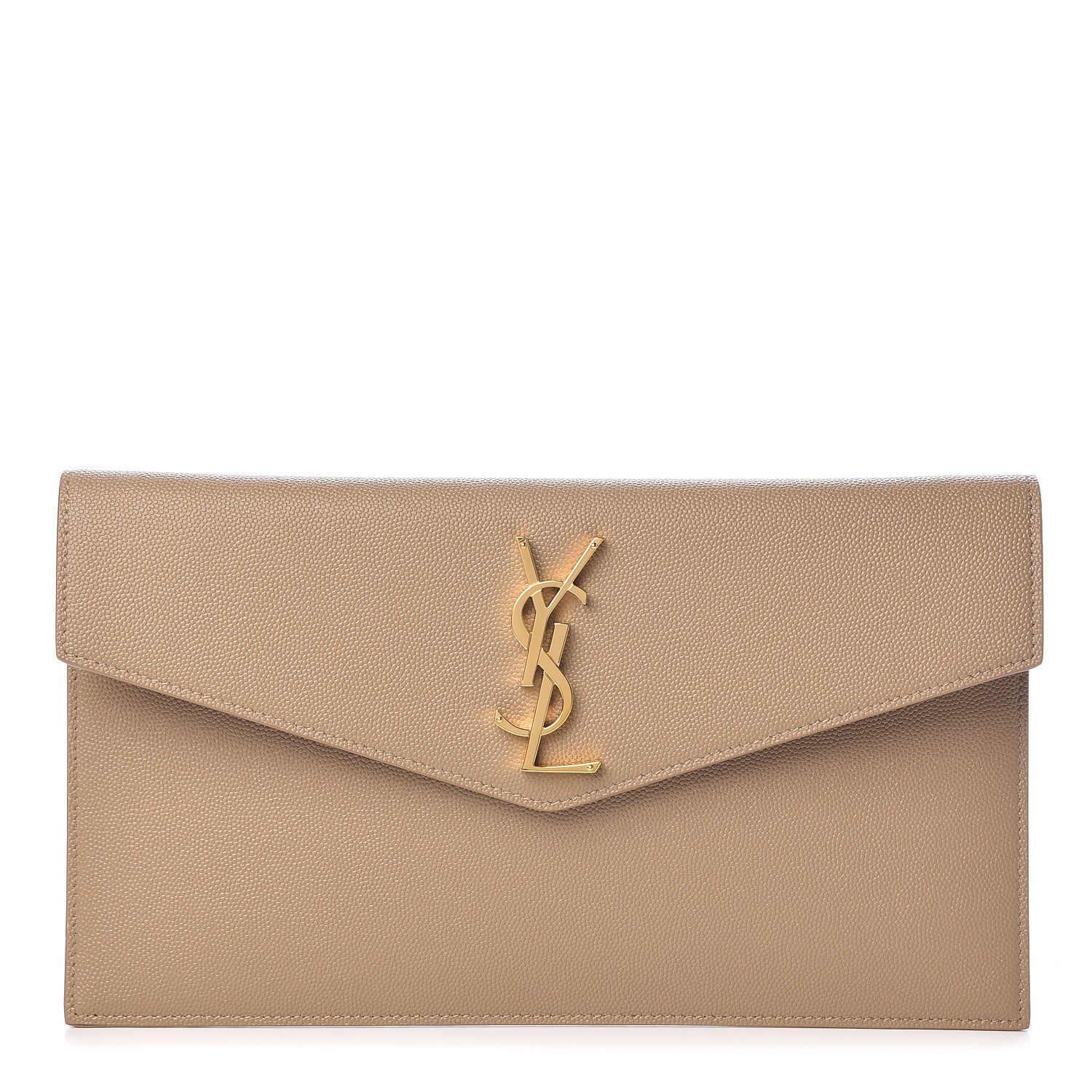 Saint Laurent Grain De Poudre Uptown Pouch Dark Latte 1 of 8
