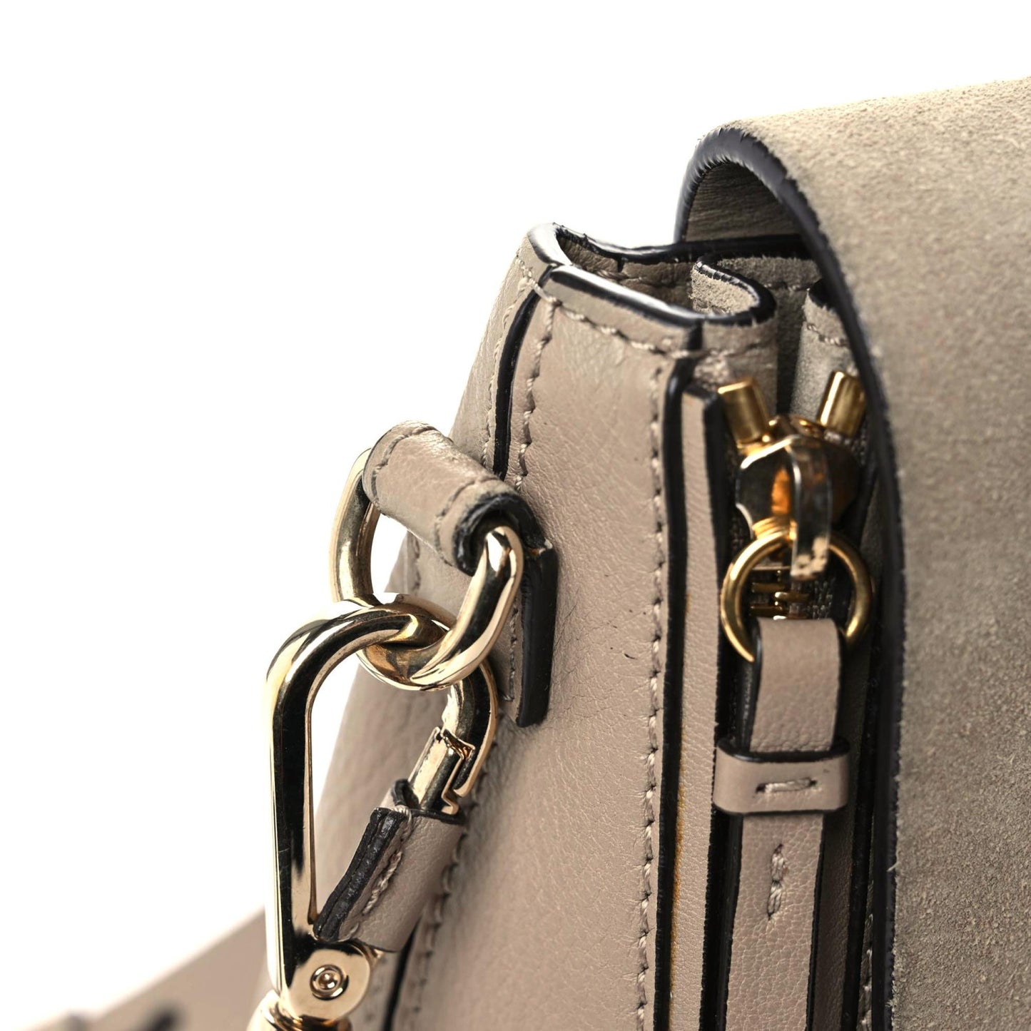 Suede Calfskin Medium Faye Backpack Motty Grey