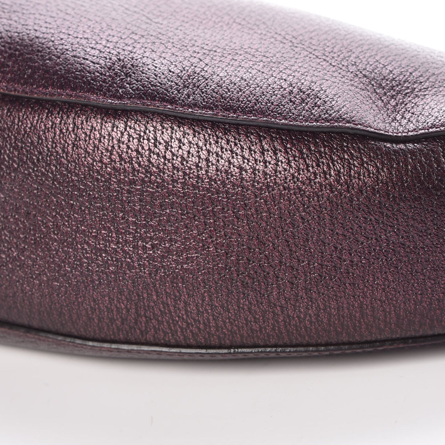Metallic Calfskin Bamboo Ring Hobo Aubergine