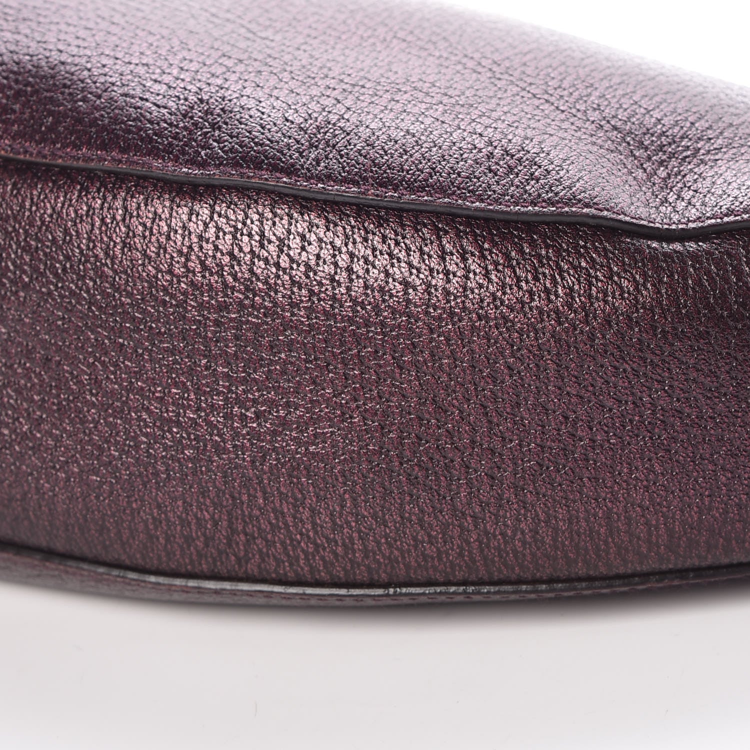 Gucci Metallic Calfskin Bamboo Ring Hobo Aubergine 9 of 9