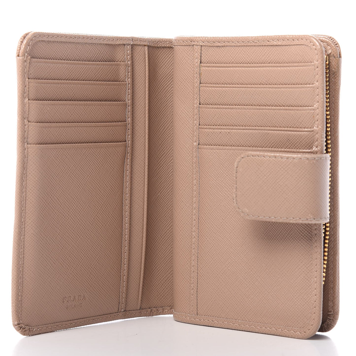 Saffiano Metal Compact Wallet Cammeo