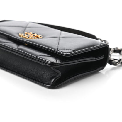 Chanel Lambskin Quilted Chanel 19 Wallet On Chain WOC Black 7 of 12