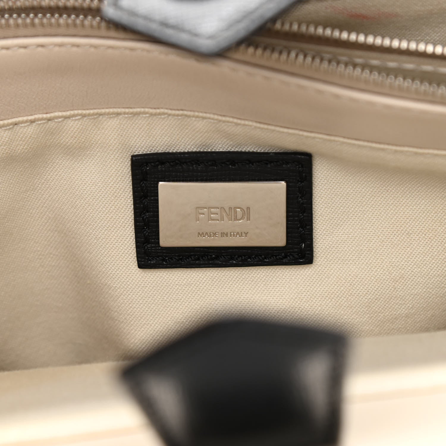 Fendi Vitello Elite Flamingo Mink Monster Charm Petite 2Jours Tote Black Multicolor 6 of 13