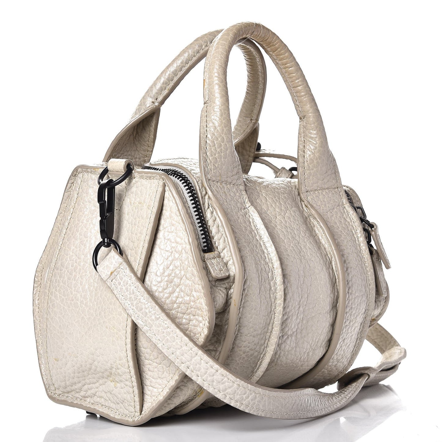 Pebbled Lambskin Inside Out Rocco Matte Black Hardware Chalk
