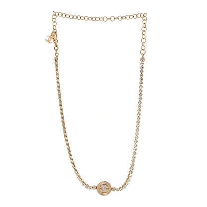 Chanel Crystal CC Chain Short Necklace Gold 2 of 4