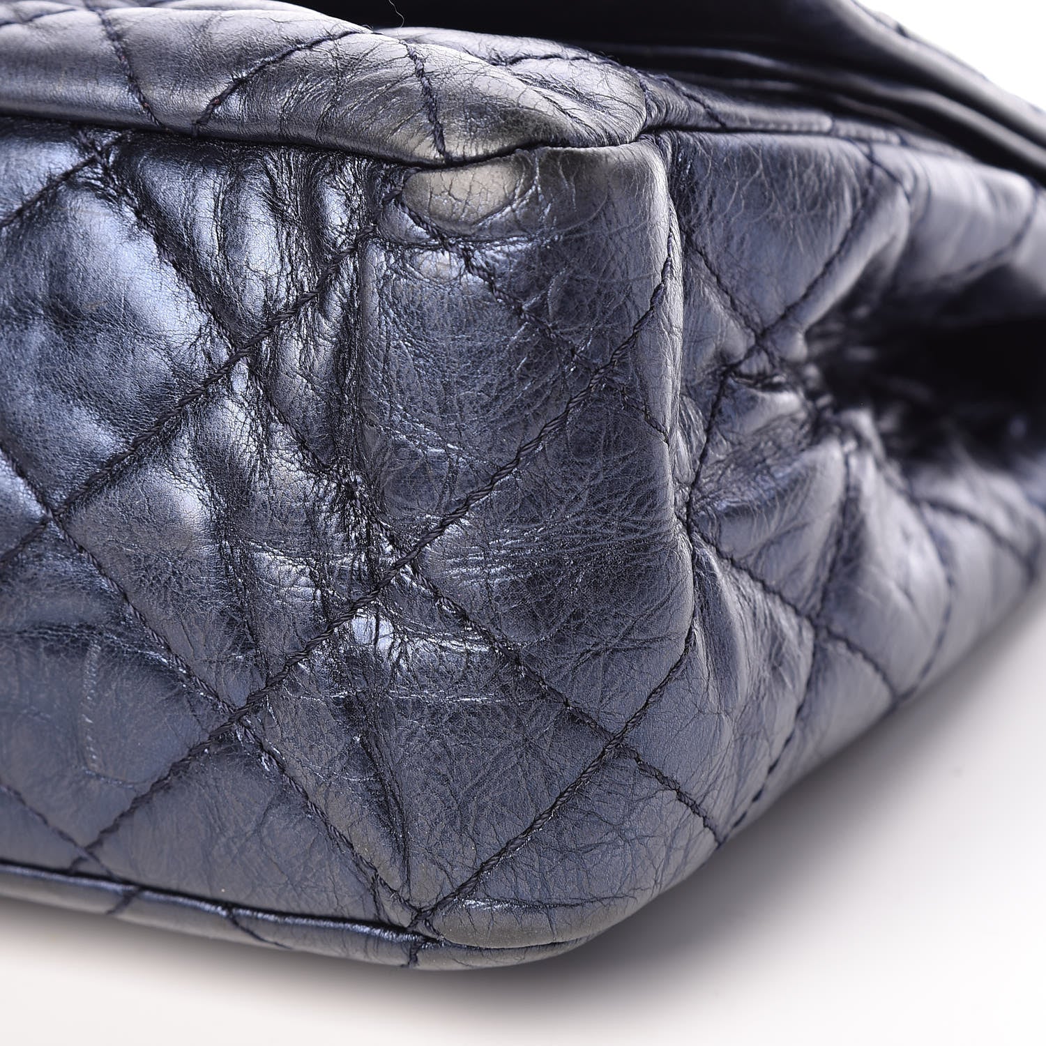 Chanel Metallic Calfskin Quilted 2.55 Reissue 227 Flap Dark Navy Blue 21 of 23